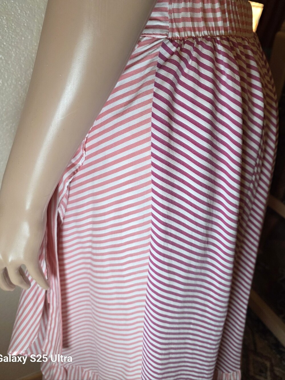 Maeve Anthropologie Penny Ruffled Wrap Midi Skirt Pink White Striped Sz S EUC - Picture 10 of 15